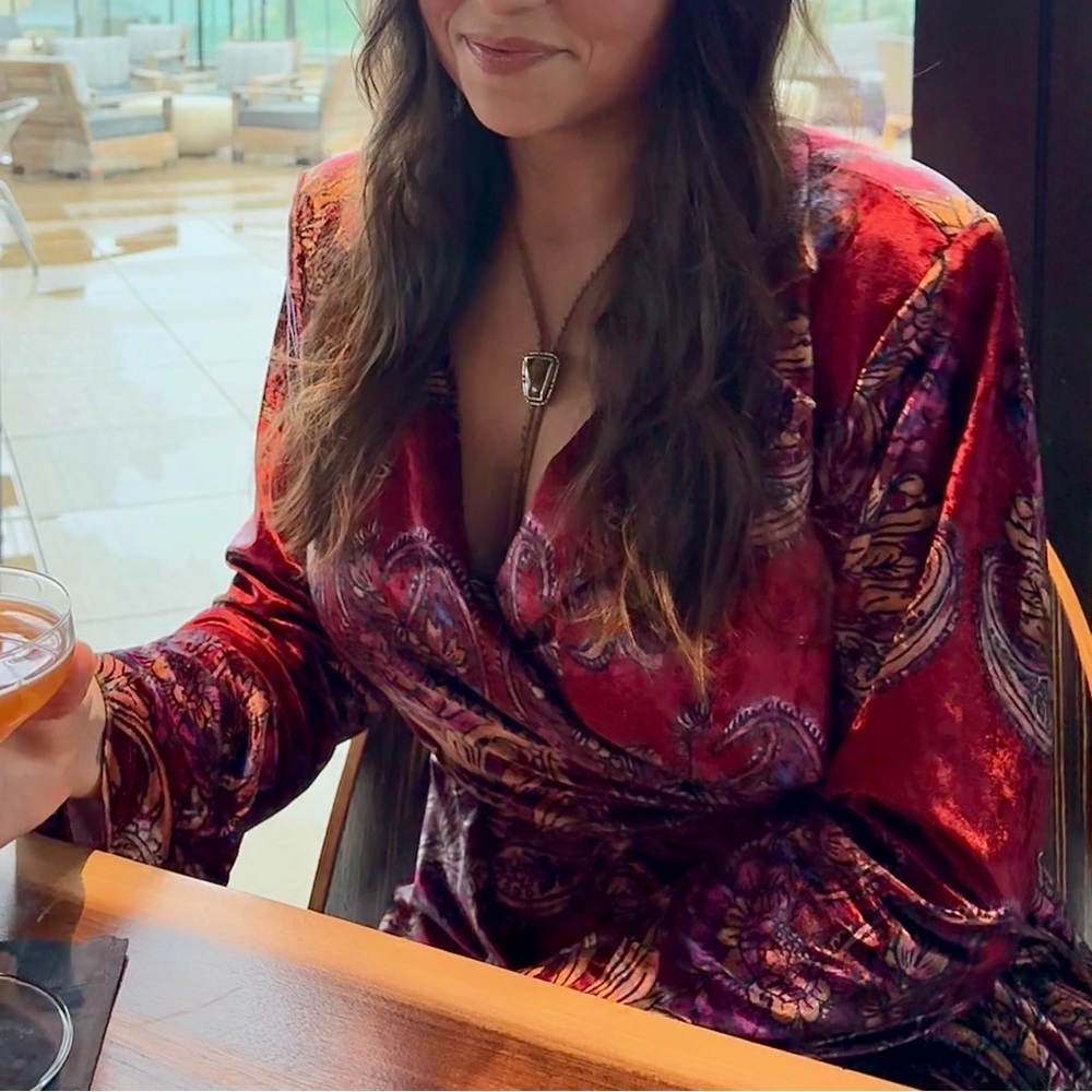 Free People Red and Purple Paisley Jumpsuit - Picture 6 of 6